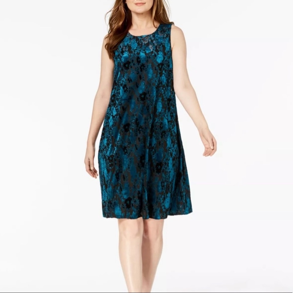 *Calvin Klein Velvet Burnout A Line Dress Size 4